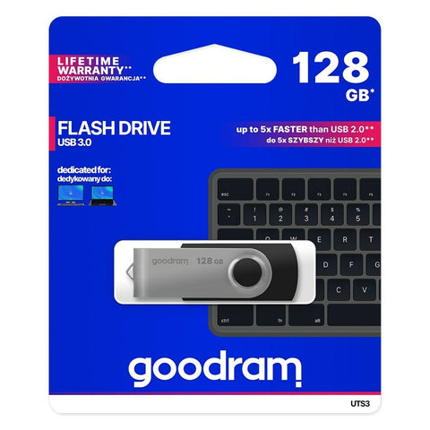 USB stick GoodRam UTS3 USB 3.1 Black 128 GB (1 Unit) USB stick GoodRam UTS3 USB 3.1 Black 128 GB (1 Unit)