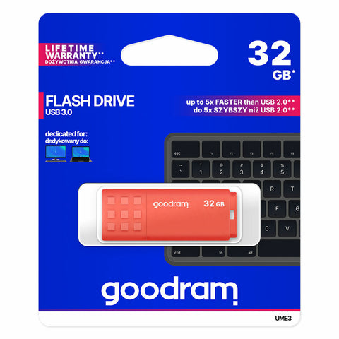 USB stick GoodRam UME3 Orange 32 GB (1 Unit) USB stick GoodRam UME3 Orange 32 GB (1 Unit)