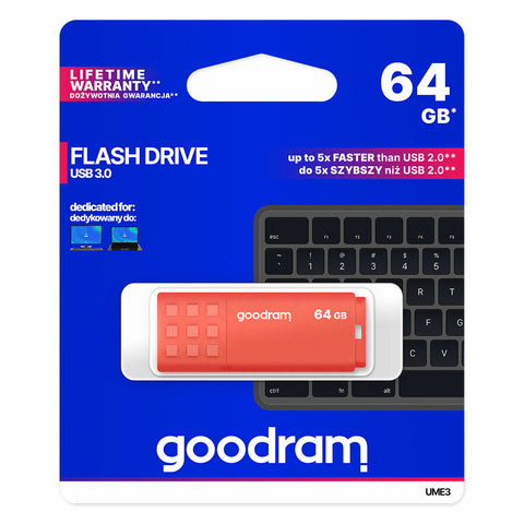 USB stick GoodRam UME3 Orange 64 GB (1 Unit) USB stick GoodRam UME3 Orange 64 GB (1 Unit)