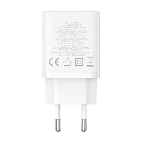 Wall Charger Baseus P10111404213-00 White 30 W Wall Charger Baseus P10111404213-00 White 30 W