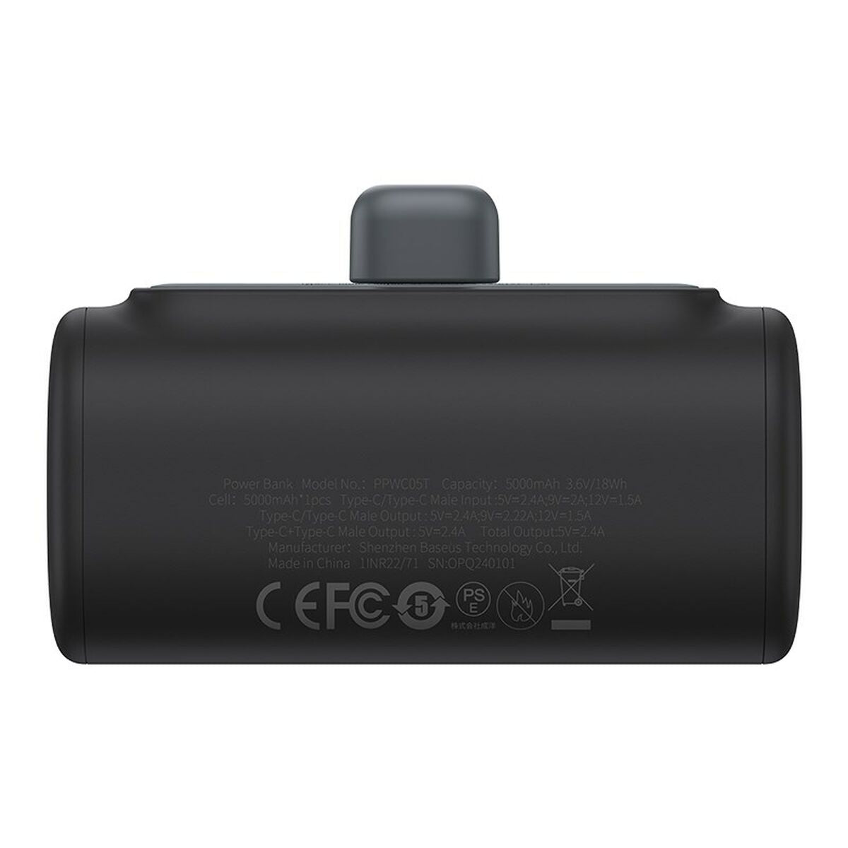 Powerbank Baseus P10068306113-00 Black 5000 mAh Powerbank Baseus P10068306113-00 Black 5000 mAh
