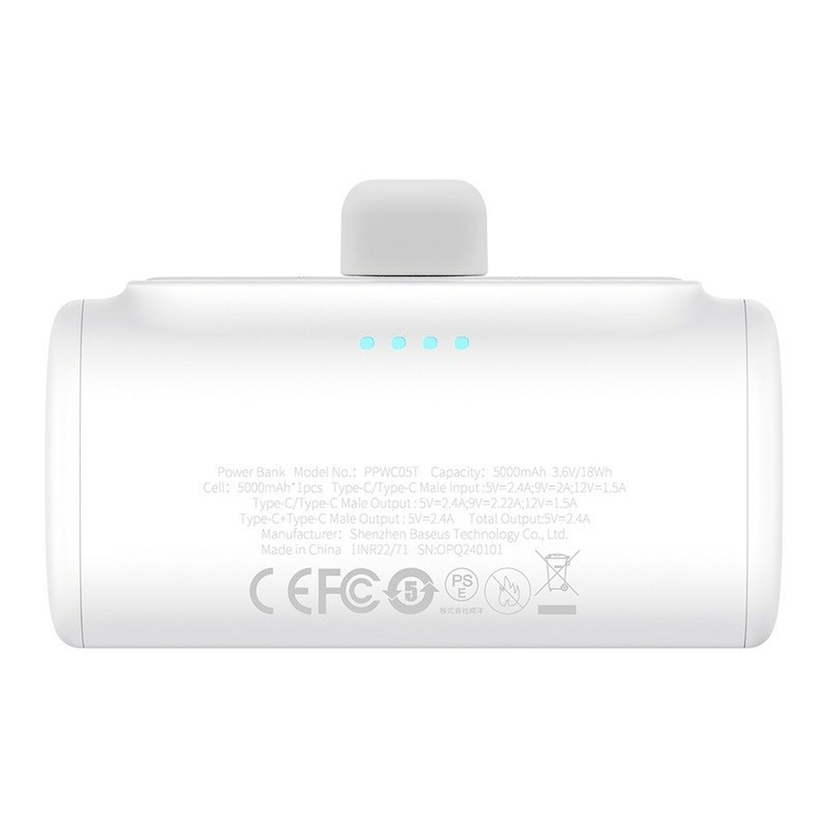 Powerbank Baseus P10068306213-00 White 5000 mAh Powerbank Baseus P10068306213-00 White 5000 mAh