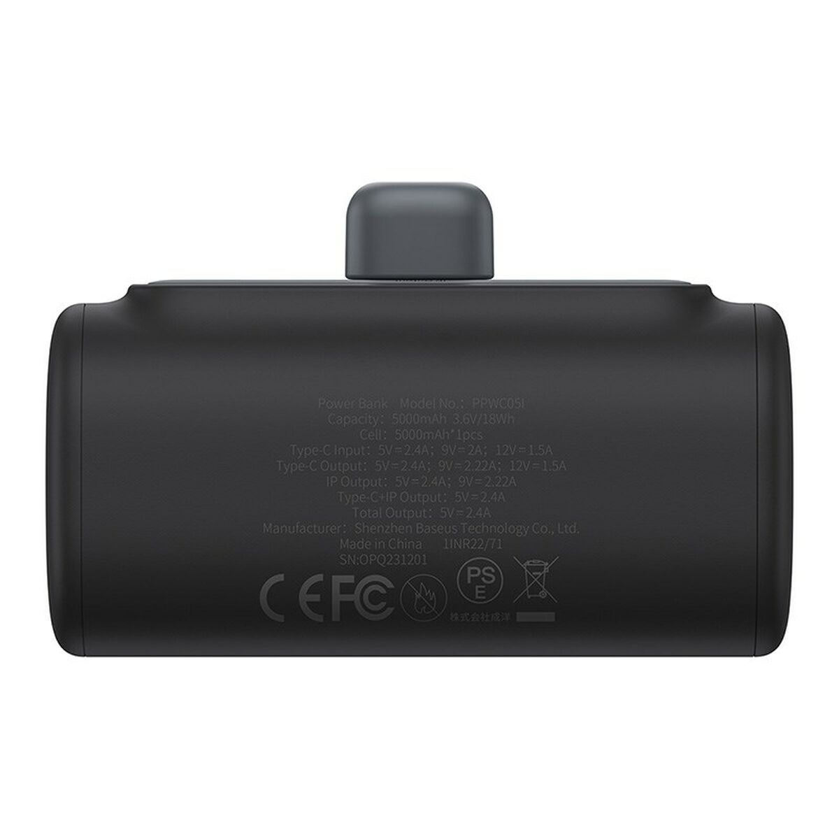 Powerbank Baseus P10068307113-00 Black 5000 mAh Powerbank Baseus P10068307113-00 Black 5000 mAh