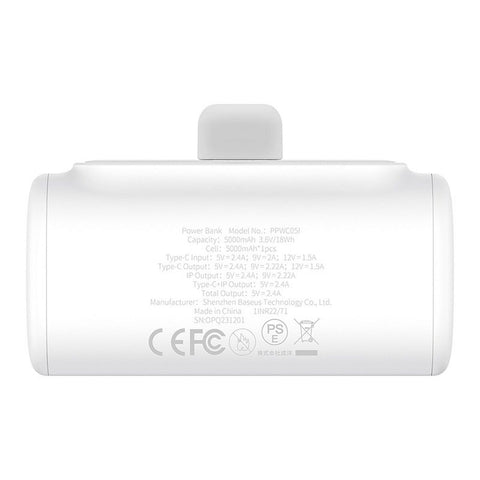 Powerbank Baseus P10068307213-00 White 5000 mAh Powerbank Baseus P10068307213-00 White 5000 mAh