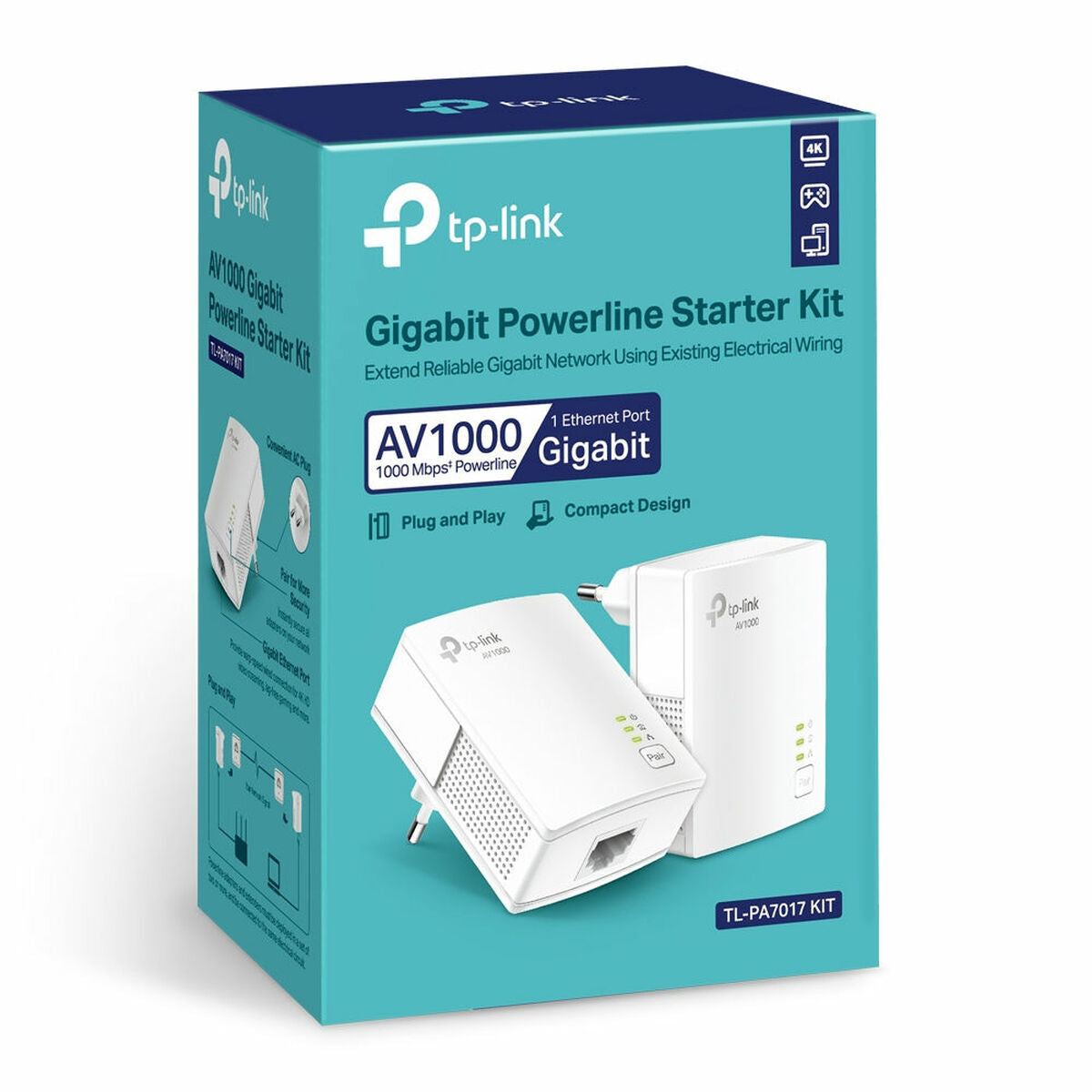 PLC Adapter TP-Link TL-PA7017 KIT PLC Adapter TP-Link TL-PA7017 KIT