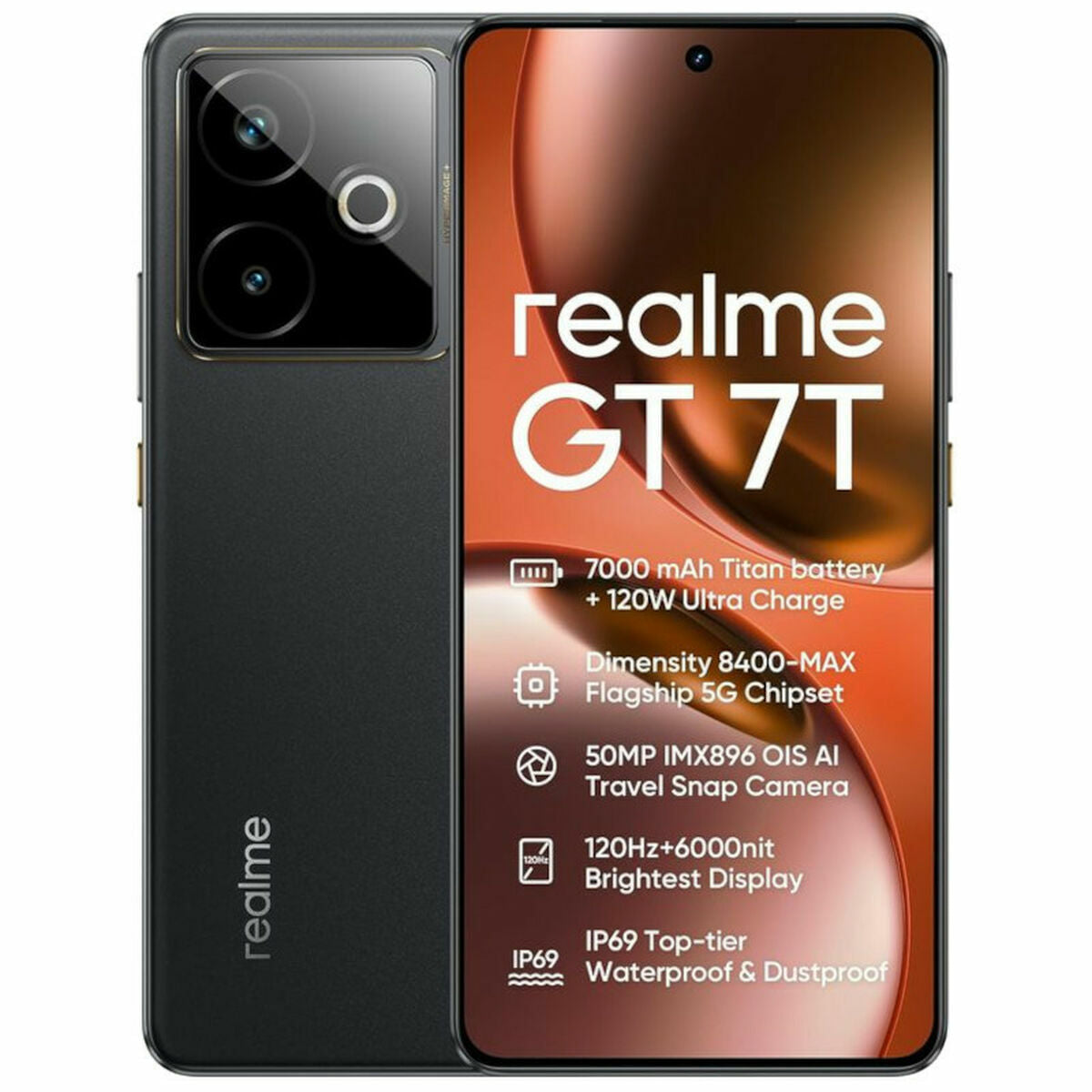 Smartphone Realme GT 7T 6,8" 12 GB RAM 256 GB Black Smartphone Realme GT 7T 6,8" 12 GB RAM 256 GB Black