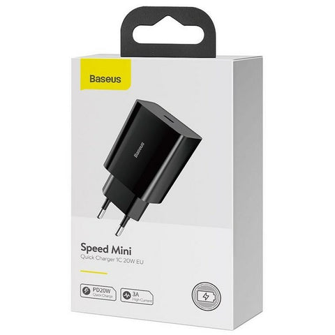 Wall Charger Baseus Speed Mini Black 20 W Wall Charger Baseus Speed Mini Black 20 W