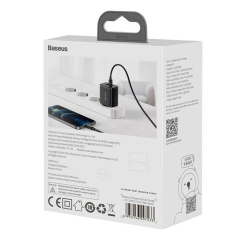 Wall Charger Baseus CCXJ-B01 Black 18 W 20 W (1 Unit) Wall Charger Baseus CCXJ-B01 Black 18 W 20 W (1 Unit)