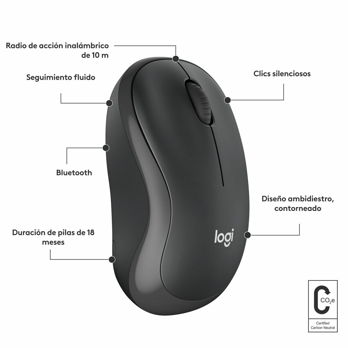 Wireless Bluetooth Mouse Logitech M240 Graphite Monochrome Wireless Bluetooth Mouse Logitech M240 Graphite Monochrome
