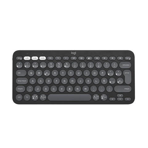 Keyboard and Mouse Logitech K380S Graphite Spanish Qwerty Keyboard and Mouse Logitech K380S Graphite Spanish Qwerty