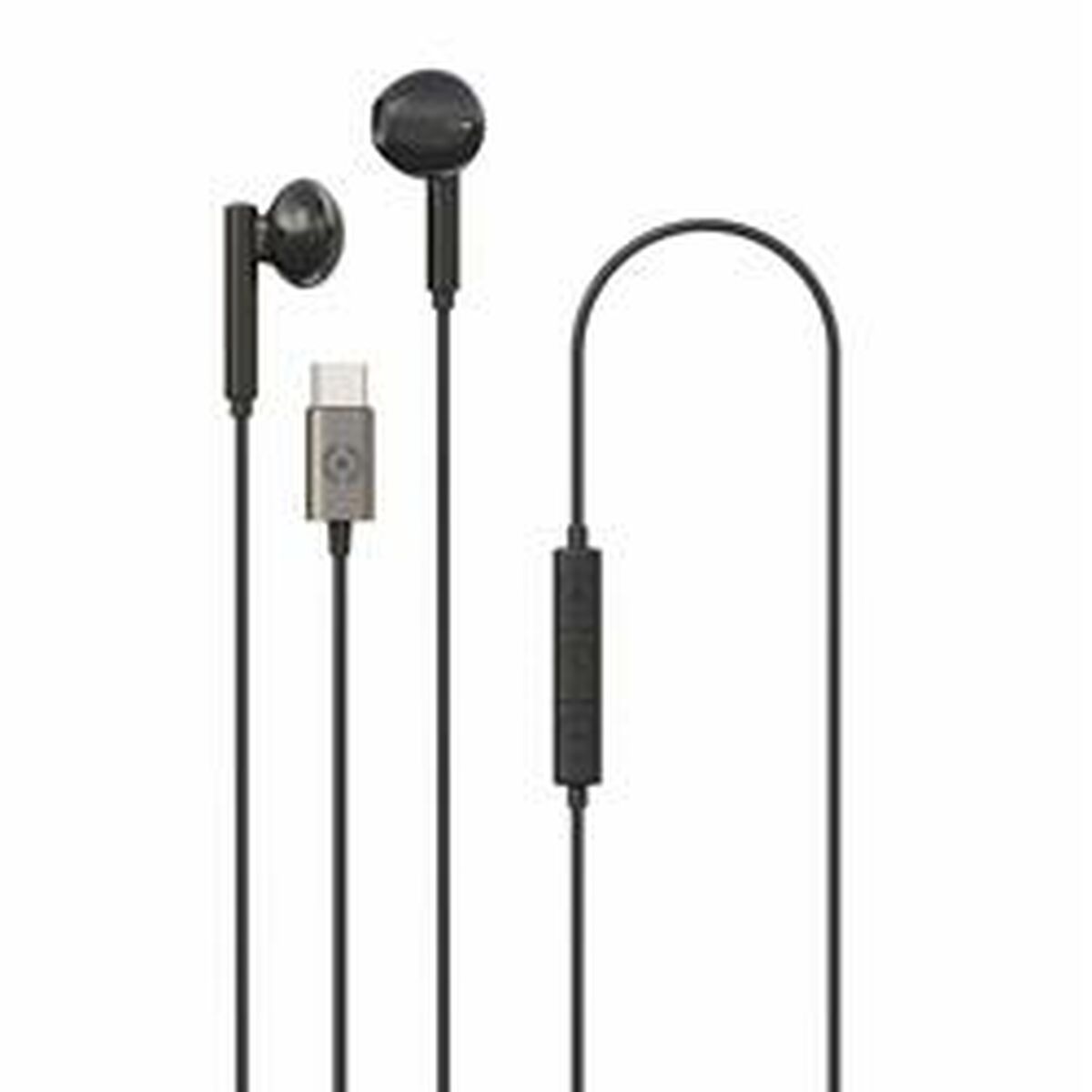 Headphones with Microphone Celly UP1100TYPECBK Headphones with Microphone Celly UP1100TYPECBK