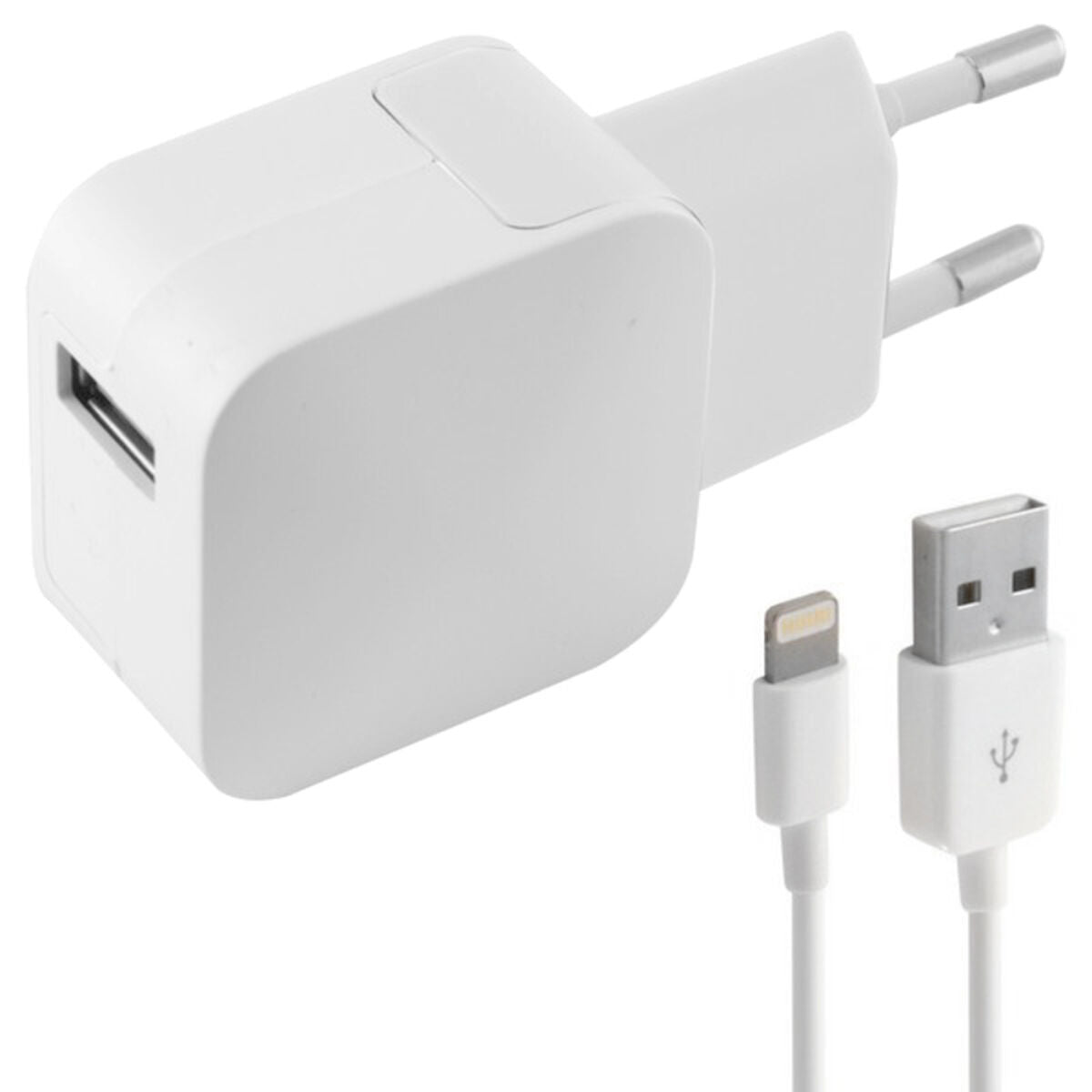 Wall Charger + MFI Certified Lightning Cable KSIX Apple-compatible 2.4A USB iPhone Wall Charger + MFI Certified Lightning Cable KSIX Apple-compatible 2.4A USB iPhone