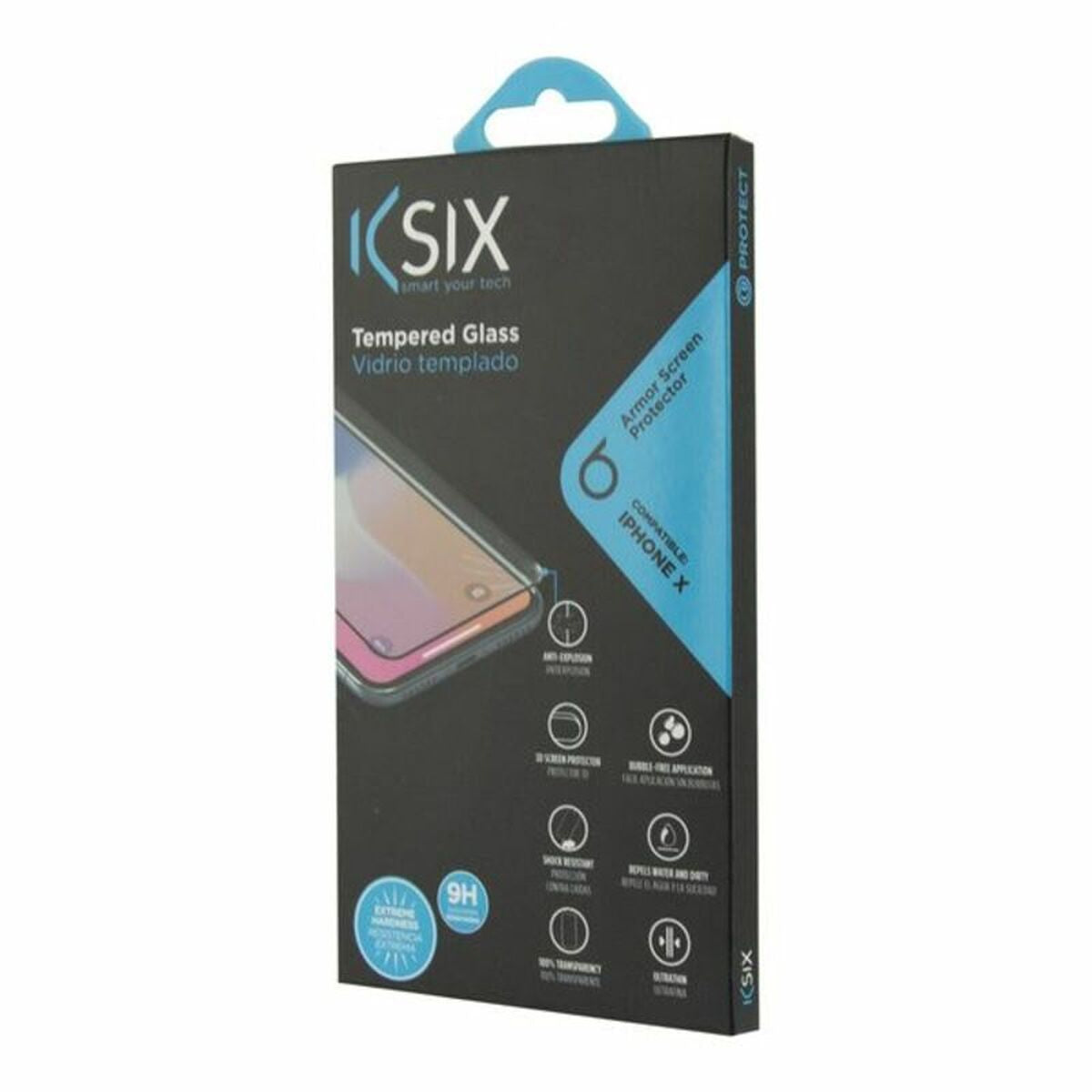 Tempered Glass Mobile Screen Protector Iphone X-Xs KSIX Armor Black Tempered Glass Mobile Screen Protector Iphone X-Xs KSIX Armor Black