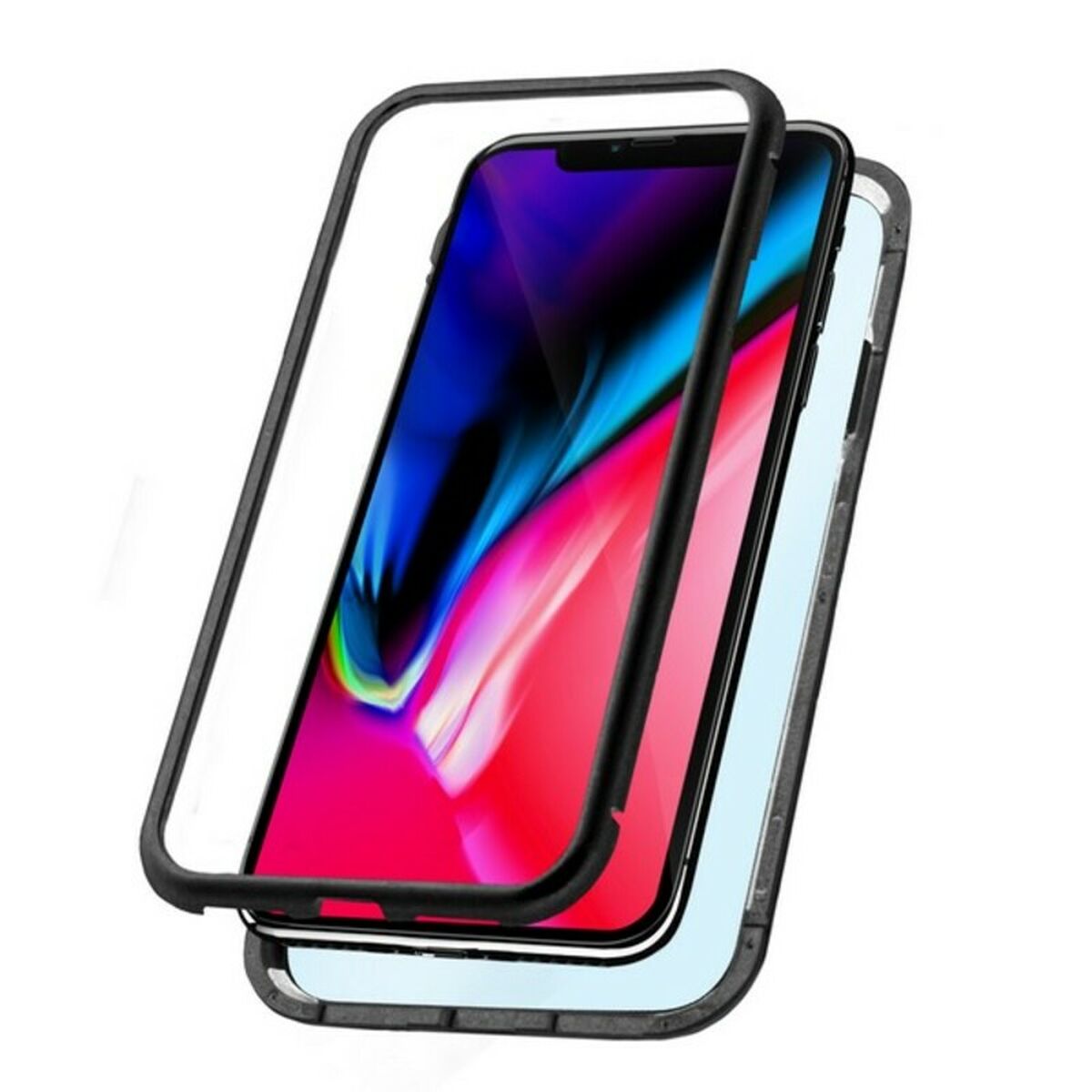 Mobile cover Iphone XS Max KSIX Magnetic (2 pcs) Black Mobile cover Iphone XS Max KSIX Magnetic (2 pcs) Black