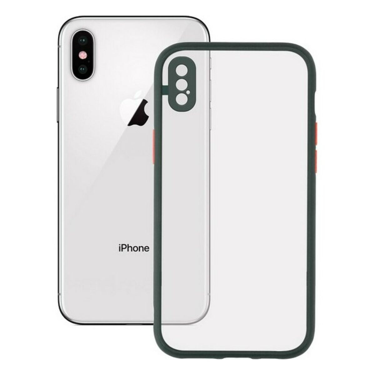 Mobile cover iPhone X/XS KSIX Duo Soft Green Mobile cover iPhone X/XS KSIX Duo Soft Green