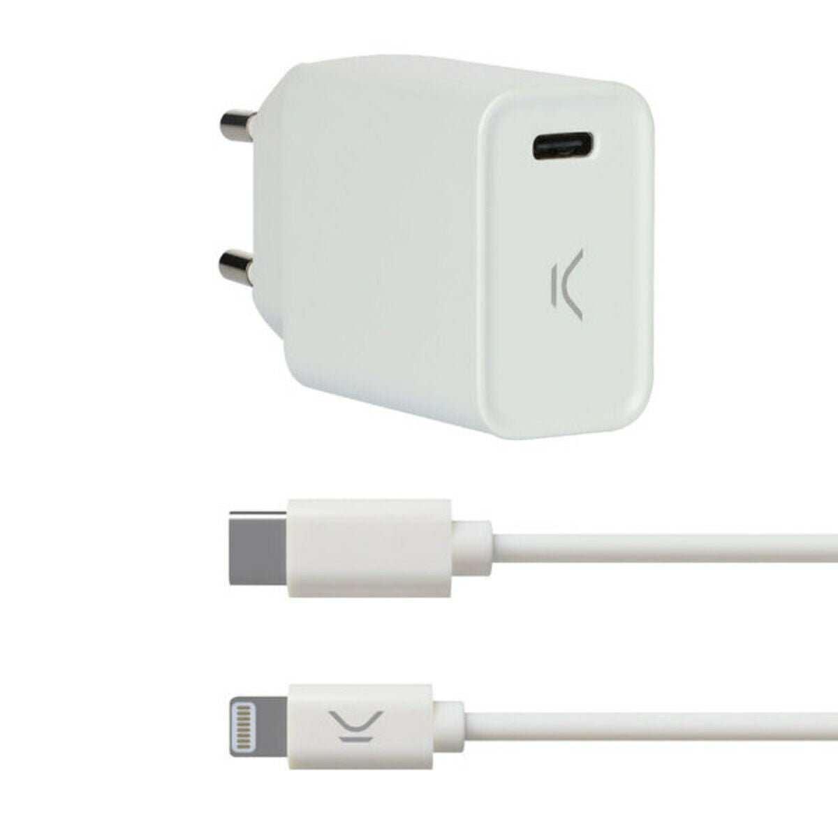 Usb Charger Iphone KSIX Apple-compatible White Usb Charger Iphone KSIX Apple-compatible White