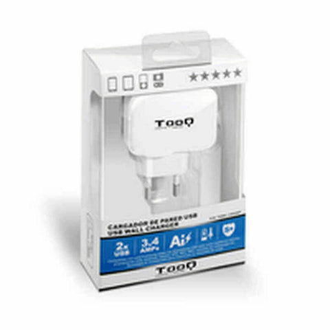 Wall Charger TooQ TQWC-1S02WT USB x 2 17W White 17 W Wall Charger TooQ TQWC-1S02WT USB x 2 17W White 17 W