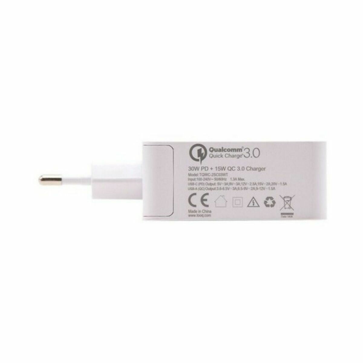 USB Wall Charger TooQ TQWC-2SC03WT White 48 W USB Wall Charger TooQ TQWC-2SC03WT White 48 W