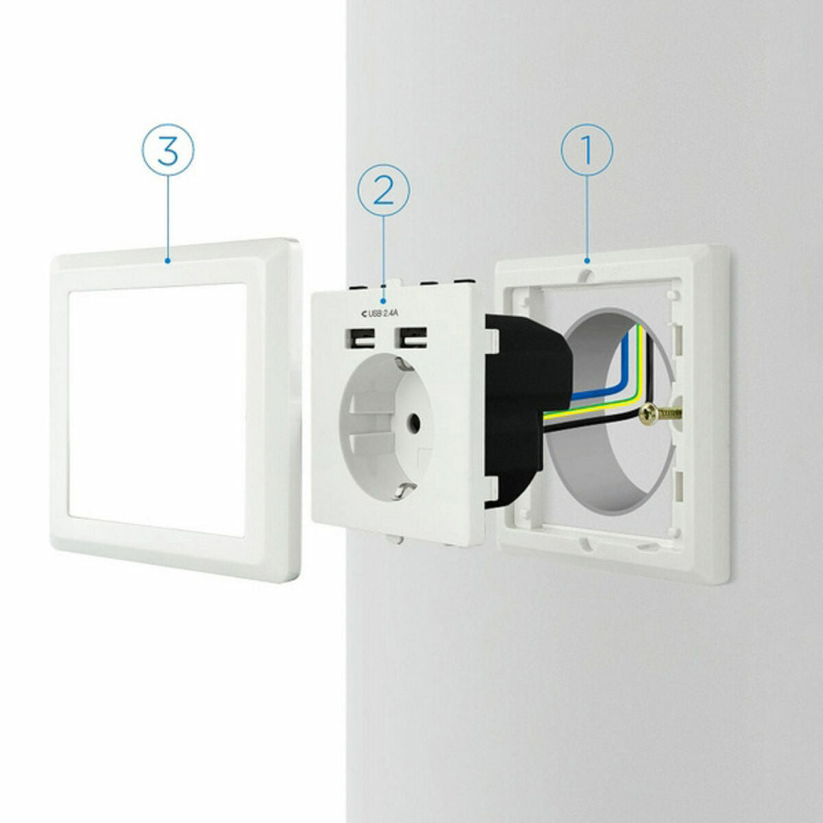 Wall Plug with 2 USB Ports TooQ 10.35.0010 5V/2.4A White 2,4 A Wall Plug with 2 USB Ports TooQ 10.35.0010 5V/2.4A White 2,4 A