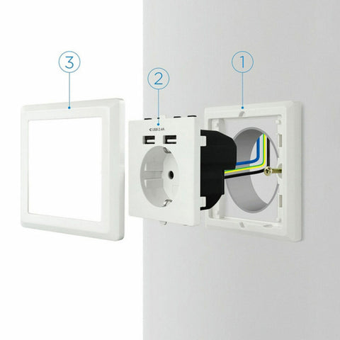 Wall Plug with 2 USB Ports TooQ 10.35.0010 5V/2.4A White 2,4 A Wall Plug with 2 USB Ports TooQ 10.35.0010 5V/2.4A White 2,4 A