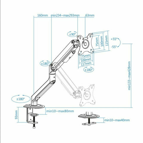 Screen Table Support TooQ DB4032TNR-G 17"-32" Screen Table Support TooQ DB4032TNR-G 17"-32"