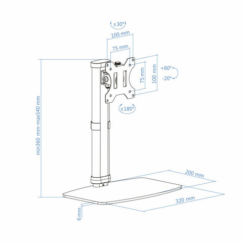 Screen Table Support TooQ DB1127TN-W 17"-27" Screen Table Support TooQ DB1127TN-W 17"-27"