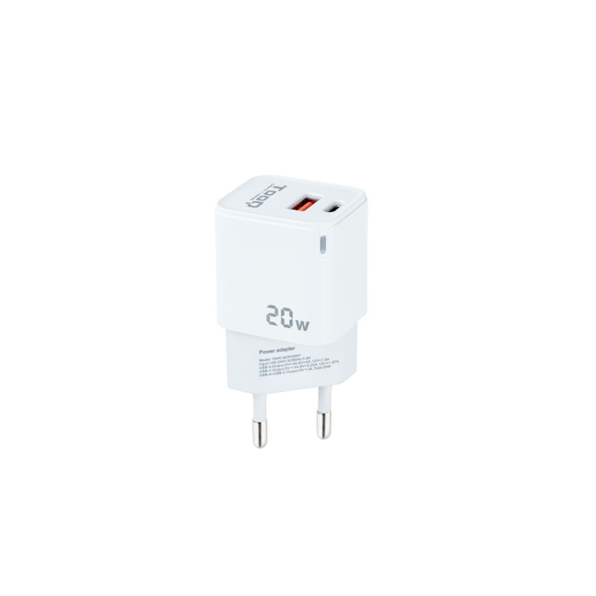 Wall Charger TooQ TQWC-QCPD20WT White 20 W (1 Unit) Wall Charger TooQ TQWC-QCPD20WT White 20 W (1 Unit)