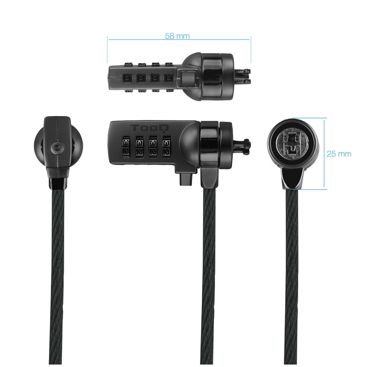 Security Cable TooQ TQCLKC0015-G 1,5 m 1,5 m Security Cable TooQ TQCLKC0015-G 1,5 m 1,5 m