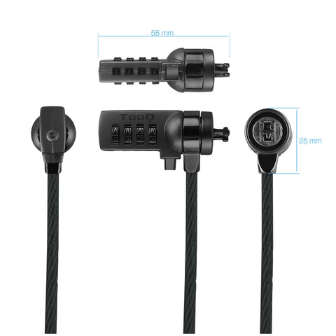 Security Cable TooQ TQCLKC0015-G 1,5 m 1,5 m Security Cable TooQ TQCLKC0015-G 1,5 m 1,5 m
