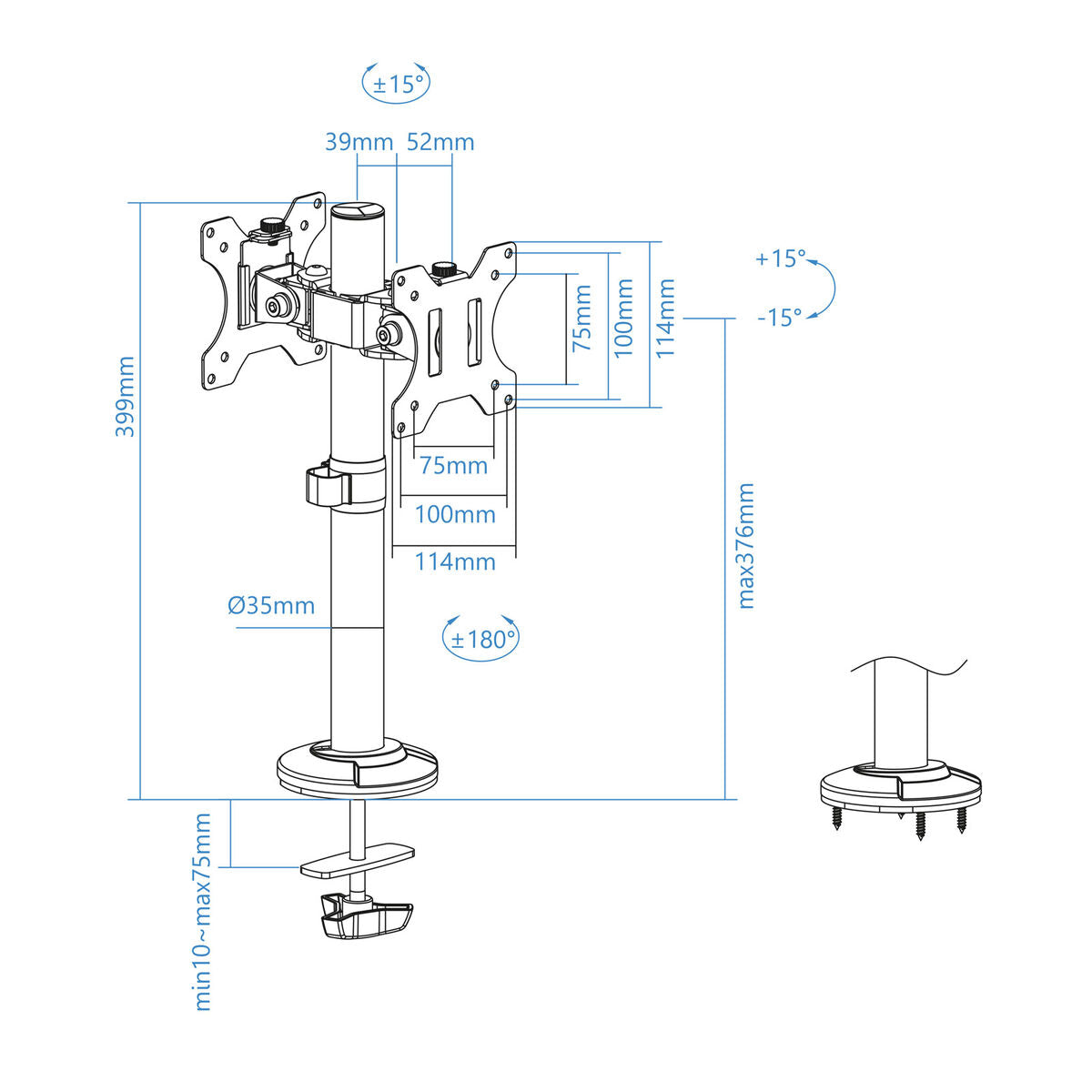 Screen Table Support TooQ DB1132TN-B 17" 32" Screen Table Support TooQ DB1132TN-B 17" 32"