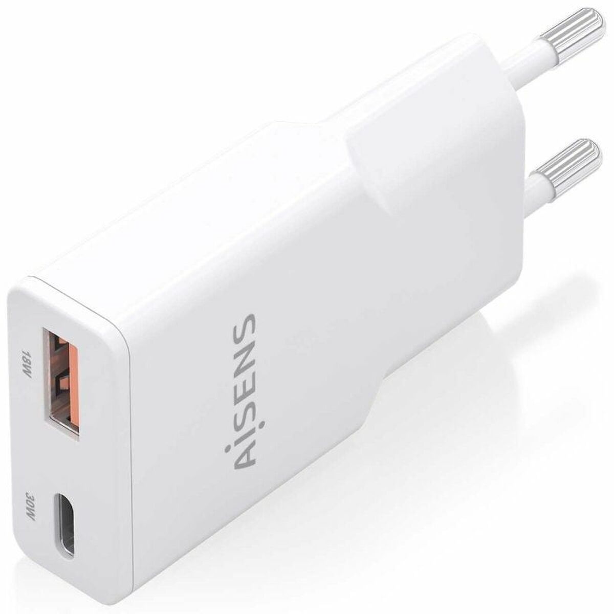 Wall Charger Aisens ASCH-30W2P046-W White 30 W Wall Charger Aisens ASCH-30W2P046-W White 30 W