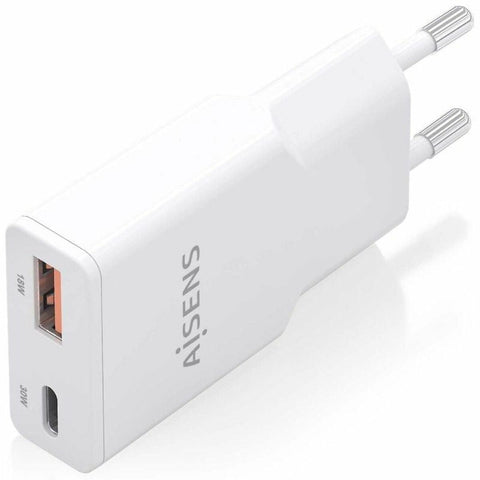 Wall Charger Aisens ASCH-30W2P046-W White 30 W Wall Charger Aisens ASCH-30W2P046-W White 30 W