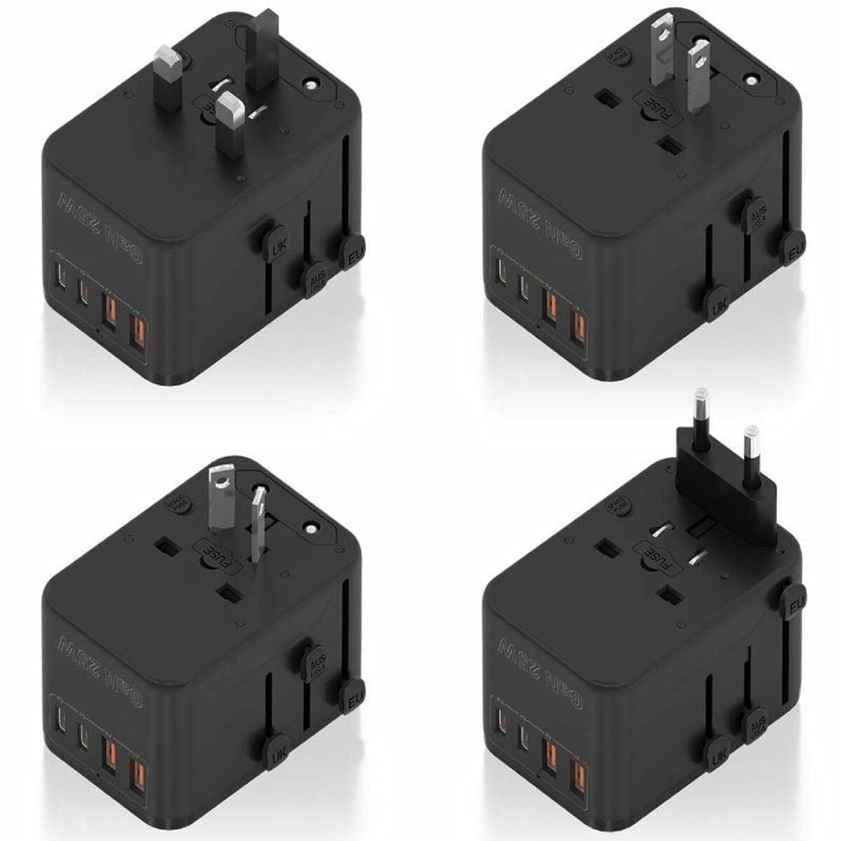 Wall Charger Aisens ASPS-2A2C08-BK 25 W Black Wall Charger Aisens ASPS-2A2C08-BK 25 W Black