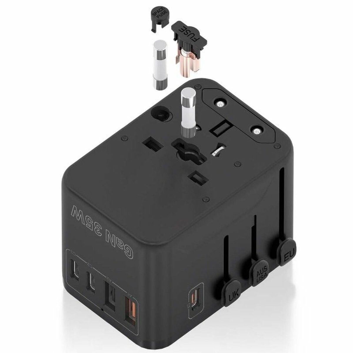 Wall Charger Aisens ASPS-2A3C09-BK 35 W Black Wall Charger Aisens ASPS-2A3C09-BK 35 W Black