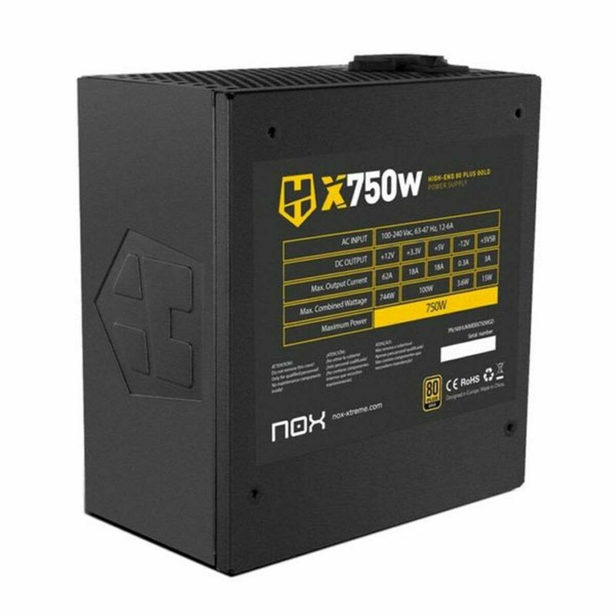 Gaming Power Supply Nox-Xtreme Hummer X750W 750 W 80 Plus Gold Gaming Power Supply Nox-Xtreme Hummer X750W 750 W 80 Plus Gold