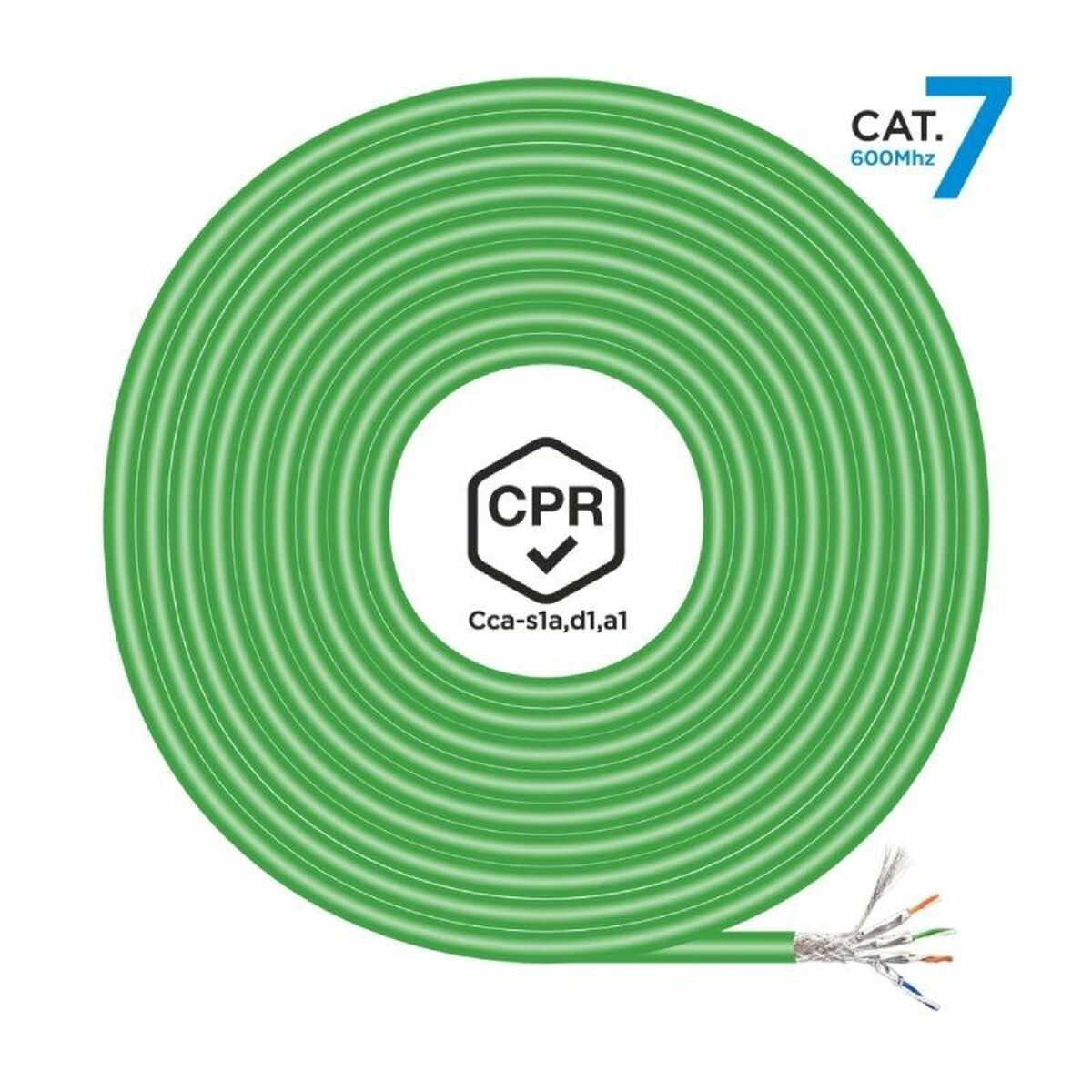 FTP Category 7 Rigid Network Cable Aisens AWG23 Green 305 m FTP Category 7 Rigid Network Cable Aisens AWG23 Green 305 m
