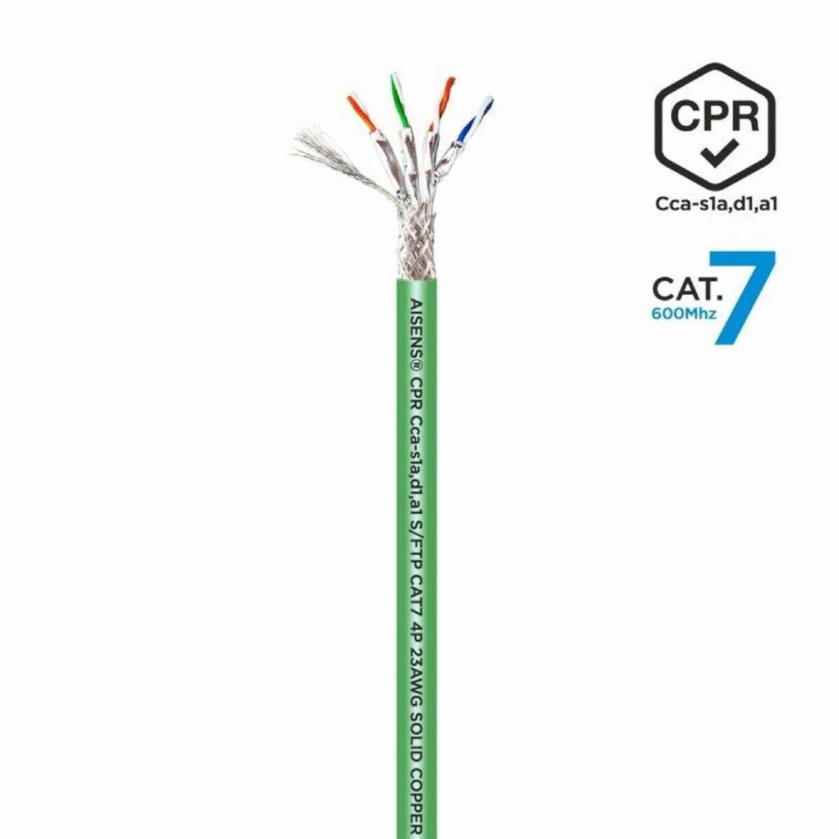 FTP Category 7 Rigid Network Cable Aisens AWG23 Green 305 m FTP Category 7 Rigid Network Cable Aisens AWG23 Green 305 m