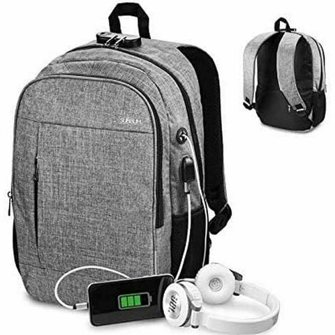 Rucksack for Laptop and Tablet with USB Output Subblim SUB-BP-1UL0001 Grey Rucksack for Laptop and Tablet with USB Output Subblim SUB-BP-1UL0001 Grey
