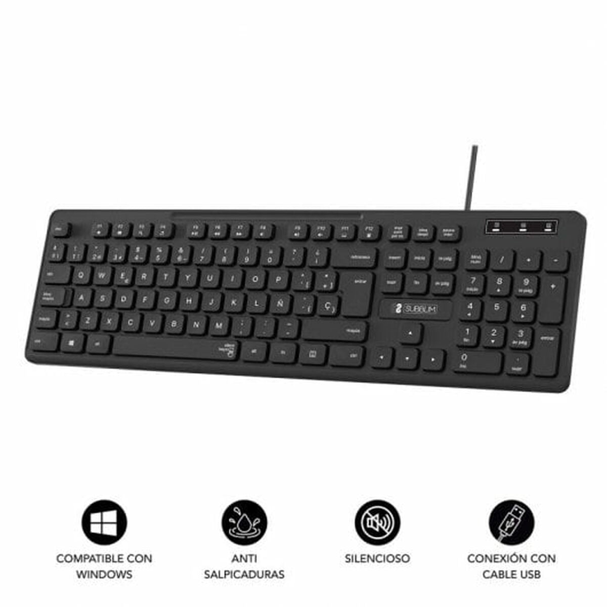 Numeric keyboard Subblim Black Numeric keyboard Subblim Black