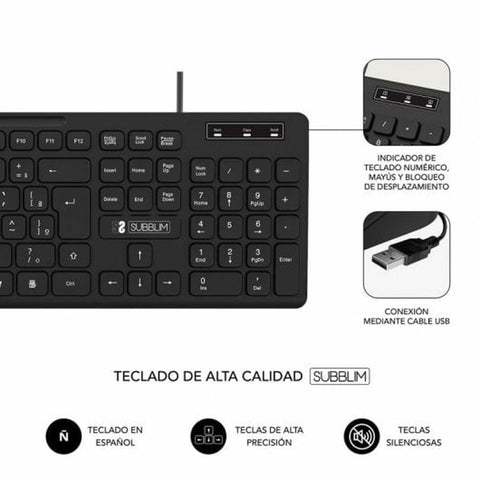 Numeric keyboard Subblim Black Numeric keyboard Subblim Black