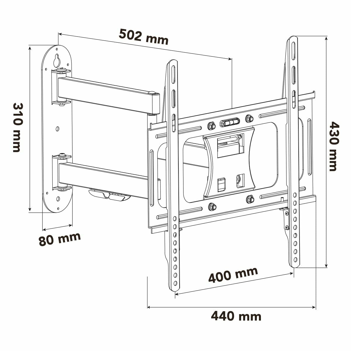 Wall Bracket Nox-Xtreme NXLITEWALLFLEX 55" Wall Bracket Nox-Xtreme NXLITEWALLFLEX 55"