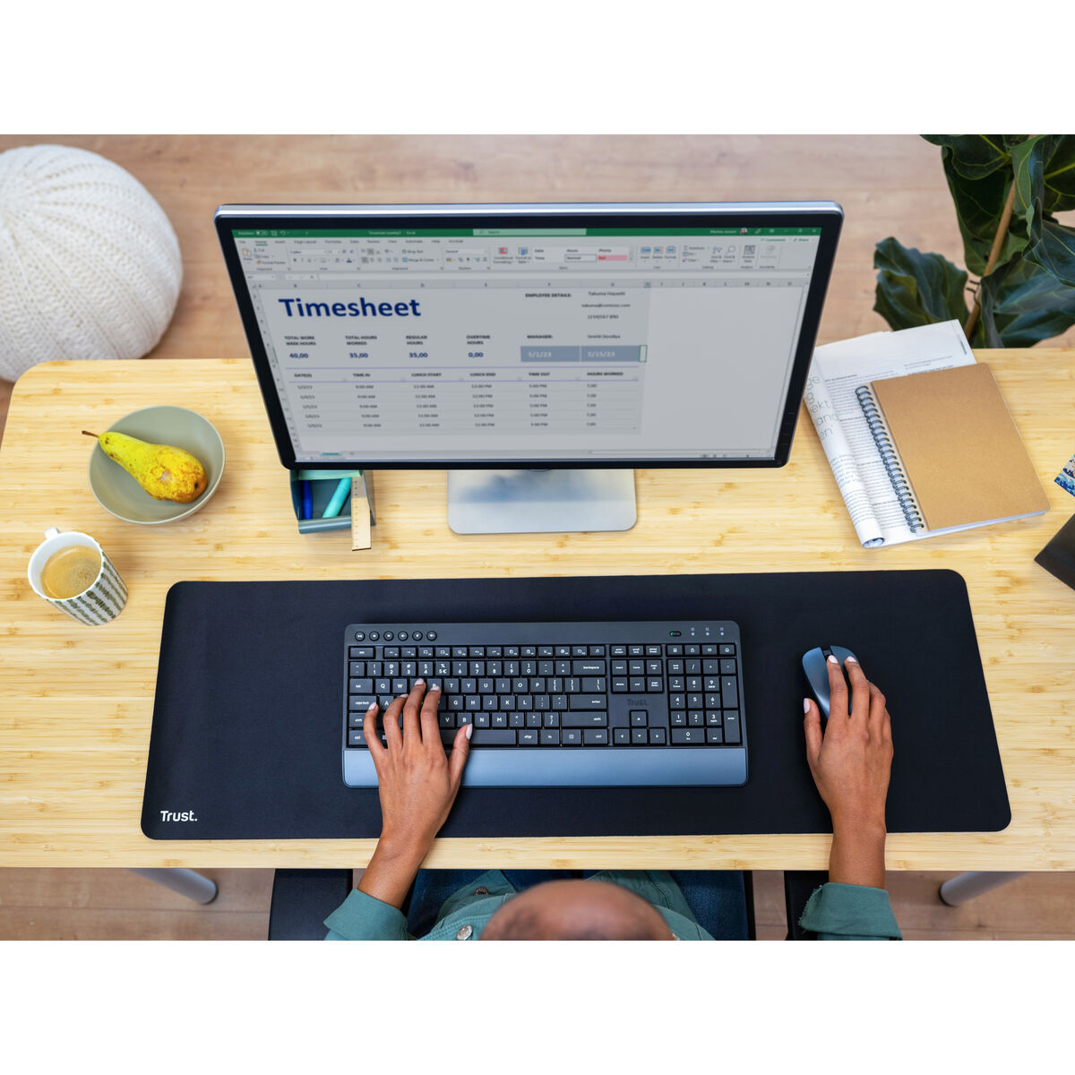 Mouse Mat Trust 24194 Black Mouse Mat Trust 24194 Black
