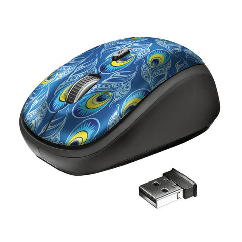 Wireless Mouse Trust Yvi Blue Black Multicolour Wireless Mouse Trust Yvi Blue Black Multicolour