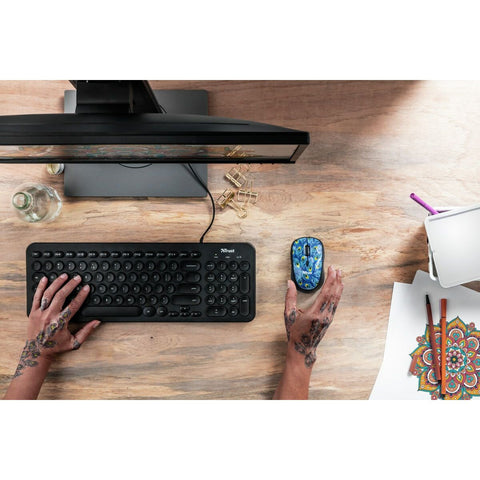 Wireless Mouse Trust Yvi Blue Black Multicolour Wireless Mouse Trust Yvi Blue Black Multicolour