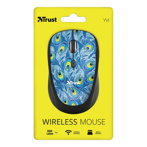 Wireless Mouse Trust Yvi Blue Black Multicolour Wireless Mouse Trust Yvi Blue Black Multicolour