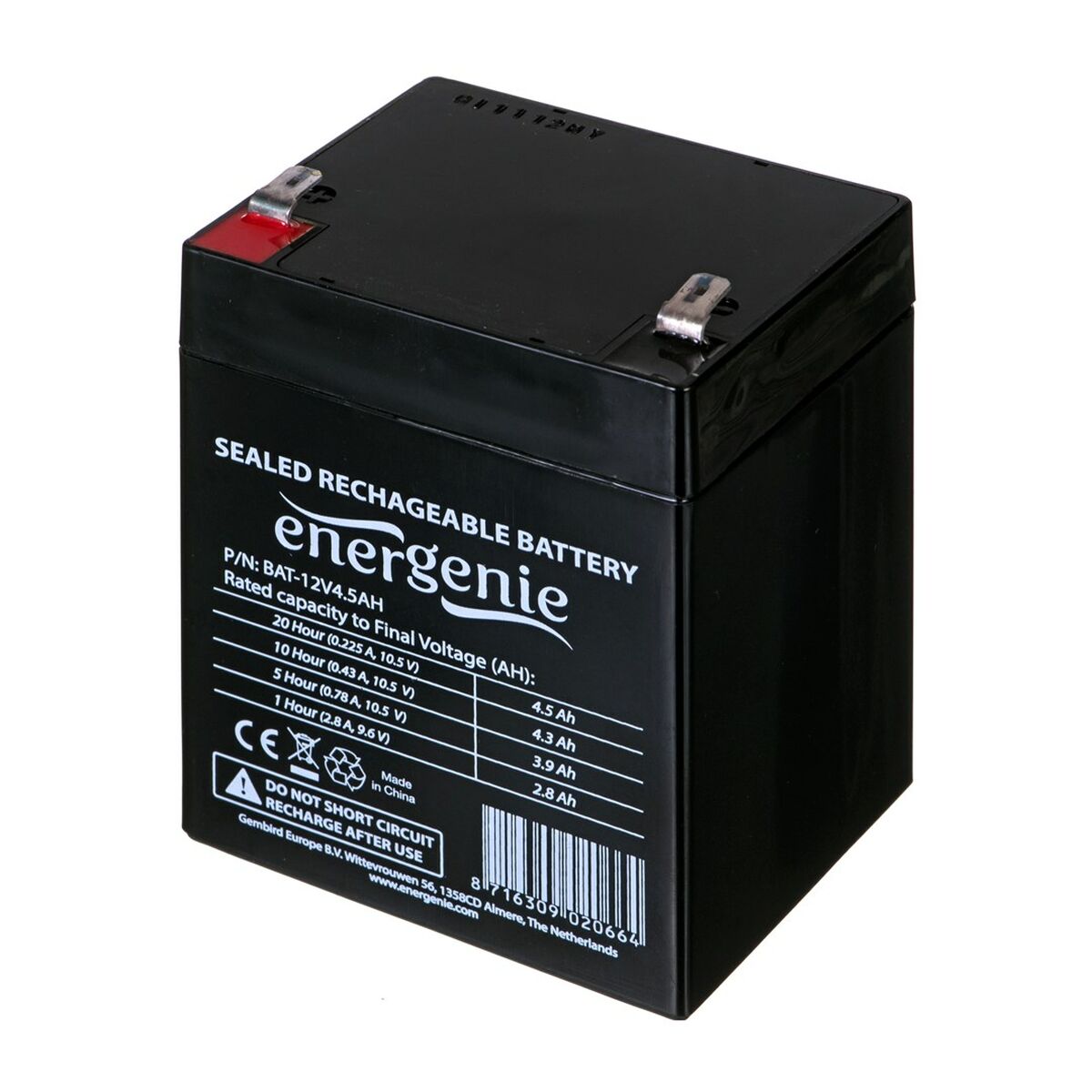Battery for Uninterruptible Power Supply System UPS GEMBIRD BAT-12V4.5AH 4500 mAh 12 V Battery for Uninterruptible Power Supply System UPS GEMBIRD BAT-12V4.5AH 4500 mAh 12 V