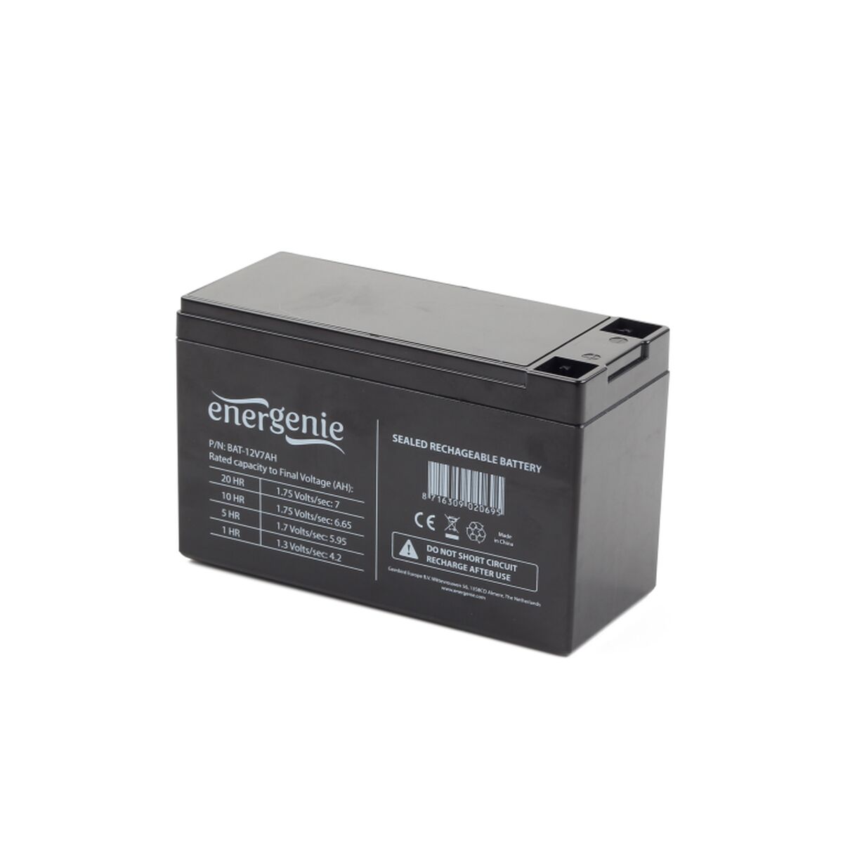 Battery for Uninterruptible Power Supply System UPS GEMBIRD BAT-12V7AH 7 Ah 12 V Battery for Uninterruptible Power Supply System UPS GEMBIRD BAT-12V7AH 7 Ah 12 V