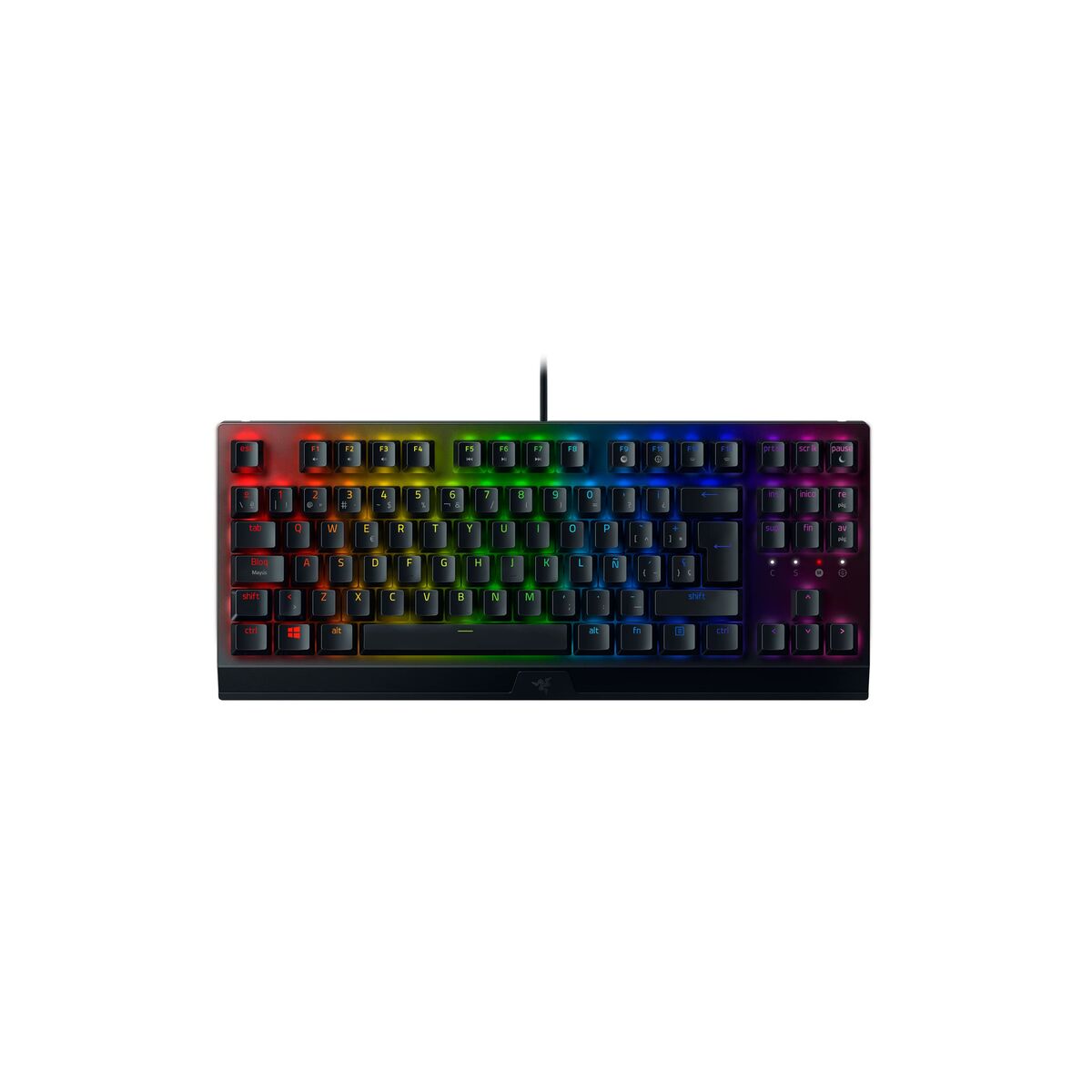 Gaming Keyboard Razer BlackWidow V3 TKL Black Spanish Qwerty LED RGB Gaming Keyboard Razer BlackWidow V3 TKL Black Spanish Qwerty LED RGB