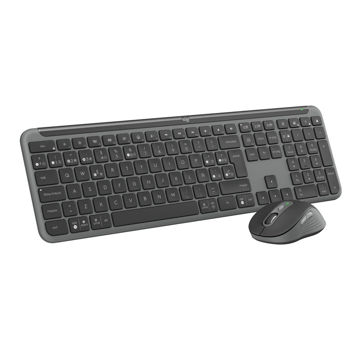 Keyboard and Mouse Logitech MK950 Graphite Spanish Qwerty Keyboard and Mouse Logitech MK950 Graphite Spanish Qwerty