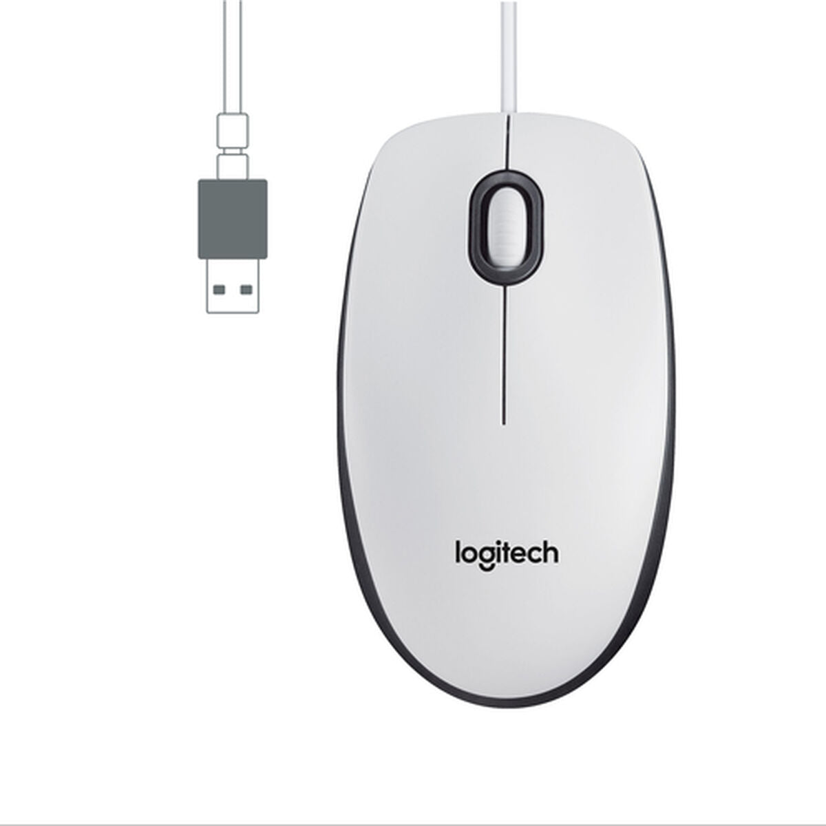 Mouse with Cable and Optical Sensor Logitech M100 White 1000 dpi Mouse with Cable and Optical Sensor Logitech M100 White 1000 dpi
